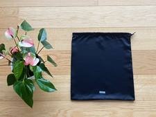 NUOVO autentico sacchetto antipolvere PRADA blu navy con coulisse dimensioni 15 pollici x 13 pollici (38 cm x 34 cm)