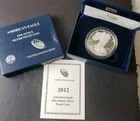 2012 W Proof $1 American Silver Eagle Dollar