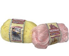 2 Bernat Softee Baby Yarn PINK ROSE LEMON CINTRON 5 oz 140G each