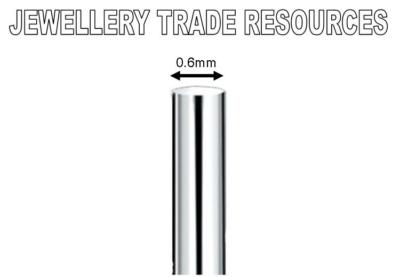 SCHMUCKHERSTELLUNG RUND STERLINGSILBER DRAHT 0,6 mm Durchmesser in Vielfachen von 200 mm
