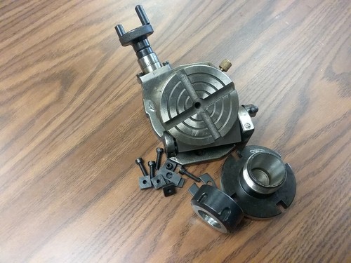 3" TILTING ROTARY TABLE w. ER32 COLLET CHUCK ADAPTER #TTSK-75ER32- NEW - Picture 2 of 3