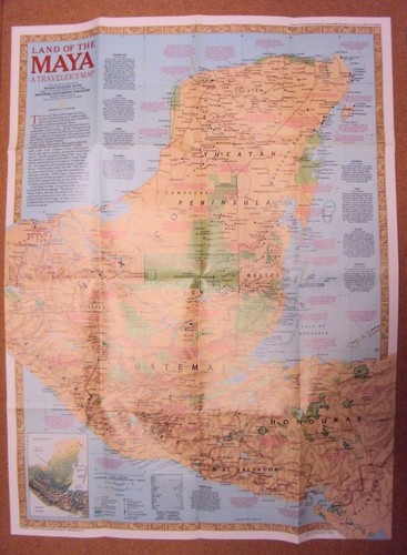 National Geographic Magazine October Oct 1989 Traveler's Map Land Of The MAYA - Picture 2 of 7