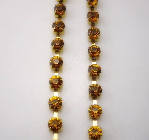 SS30 glass crystal 6mm rhinestone close gold claw chain trims costume Appliqu - Bild 7 von 26