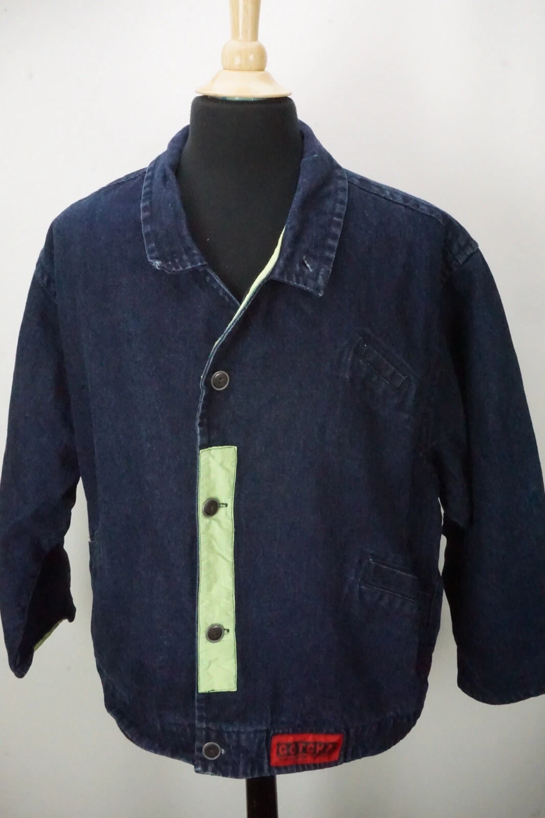 Gotcha Jean Jacket VINTAGE Cotton Button Up Coat Sz L