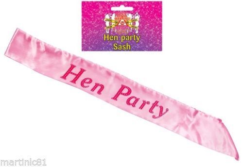 BRAND NEW - PINK with HOT PINK HEN PARTY SASHES HEN NIGHT PARTY DO ACCESSORIES - Picture 2 of 2