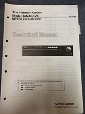 Harman Kardon Citation 25 Tech Manual Original w/Schematics, Diagrams, etc