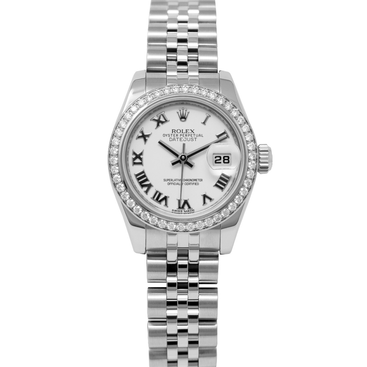Rolex Lady-Datejust 26 179384 Steel & White Gold White Roman, Jubilee - Pre-o...