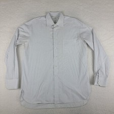 Lorenzini Dress Shirt Mens 17/43 Blue White S...