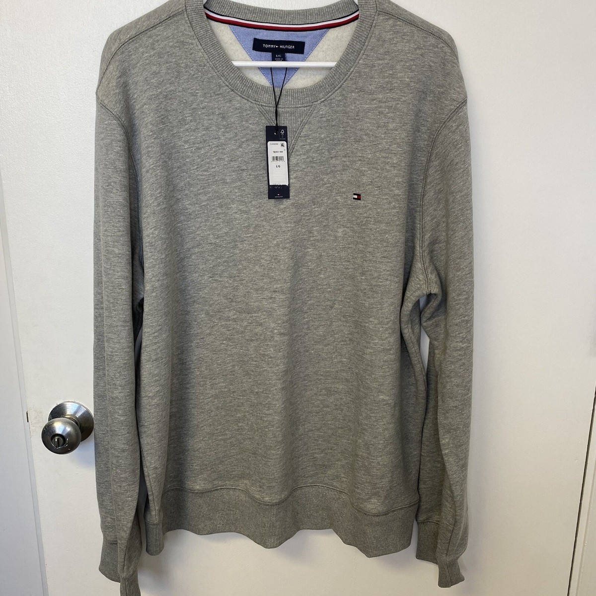 その他 MOMO Tommy Hilfiger Sweater Mens Large Gray Crew Neck Sweatshirt Fleece