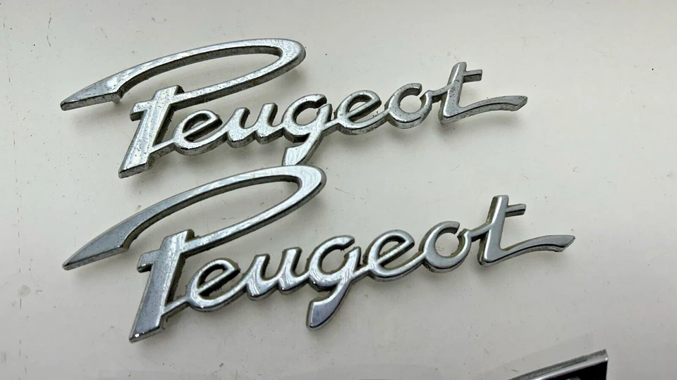 1977 Peugeot 504 Emblems Chrome Badge Nameplate Trim Molding Ornament Lot of 4 - Image 3 of 4