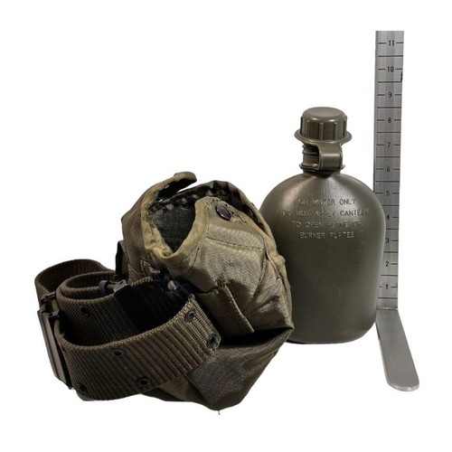 Military Grade Tactical Water Canteen With Belt And Pouch Army Green 1 Qt - Picture 3 of 13
