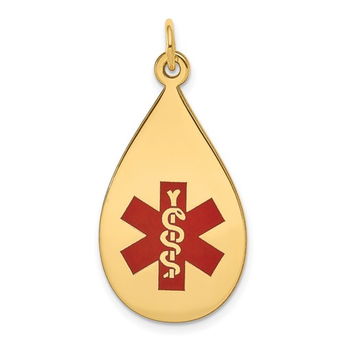 14k Yellow Gold Medical Jewelry Charm Pendant