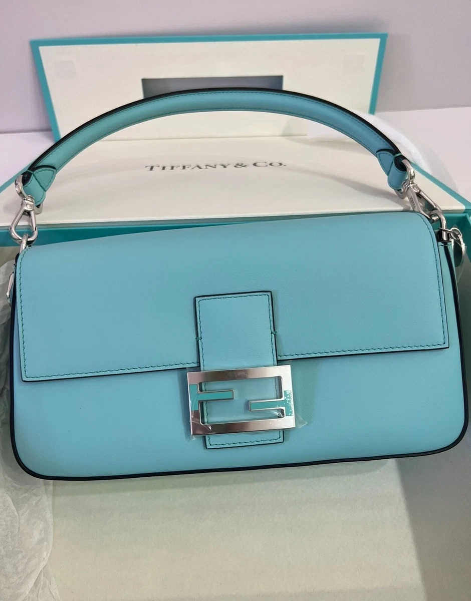 FENDI X TIFFANY & CO. LEATHER TIFFANY BLUE & SILVER BAGUETTE BAG