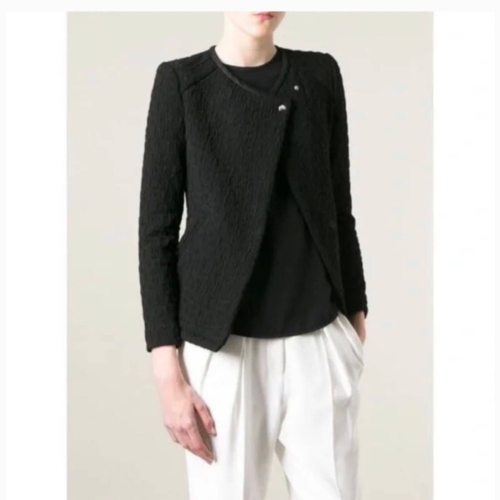 IRO Heddi Patterned Knit Black Jacket size 6 - image 1