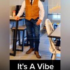 Rare Vintage 1970  s Canadian made all leather both sides brown vest so cool