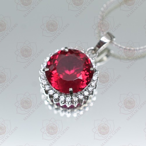 Luxury Red Ruby Pendant 29.30 Ct Certified in 925 Solid Silver – Deluxe Jewelry - Picture 3 of 10