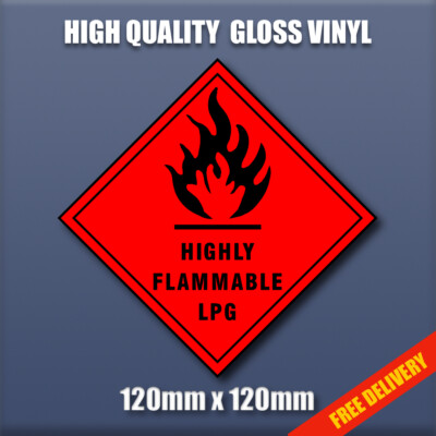 Aufkleber HOCHENTZÜNDLICH LPG Sicherheit Warnung Gefahr Schild Vinyl S300