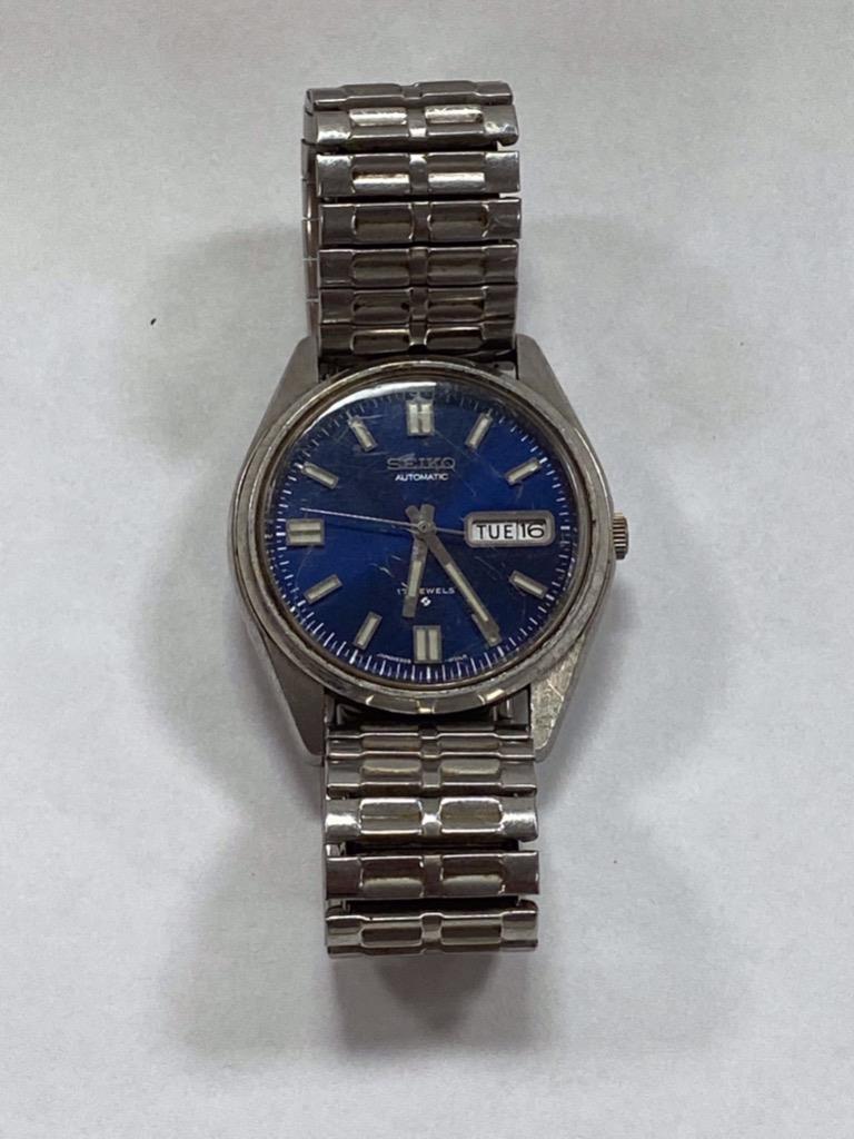 VINTAGE SEIKO 6309-8019 DAY-DATE BLUE DIAL 37mm STAINLESS STEEL
