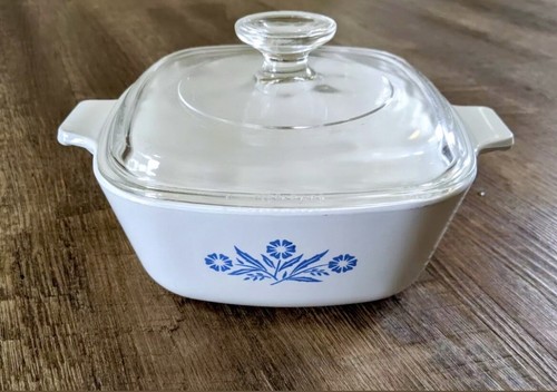 1960s Corning Ware Blue Casserole Dish with Org Glass Lid 1.5 Quarts P-1 1/2-B - Picture 7 of 7