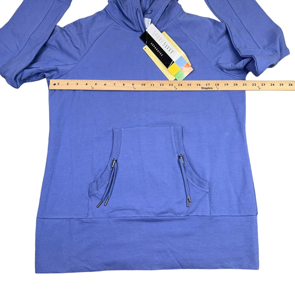 Top deportivo inteligente para mujer M azul sudadera con capucha suéter con capucha nuevo con etiquetas Foto 4 de 4