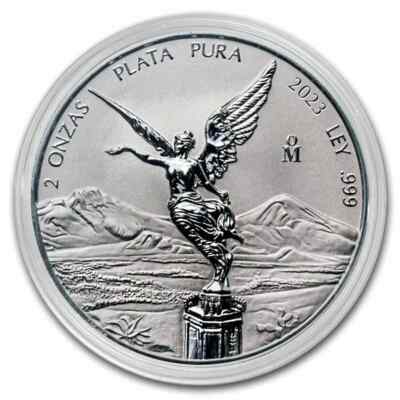 2023 Mexico 2 oz Onza Reverse Proof Silver Libertad Coin - In Mint