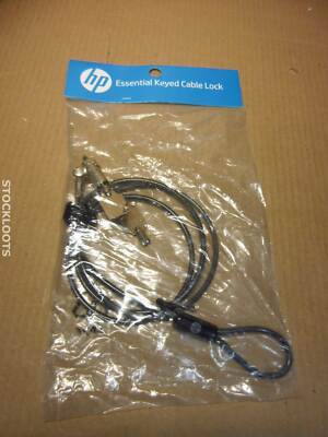 HP T0Y14AA Essential Keyed 4ft 1.2M Cable Lock Vinyl-coated Galvanized Steel NEW