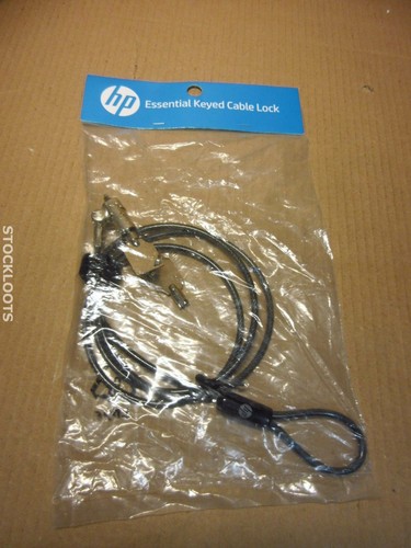 HP T0Y14AA Essential Keyed 4ft 1.2M Cable Lock Vinyl-coated Galvanized Steel NEW - Afbeelding 1 van 2