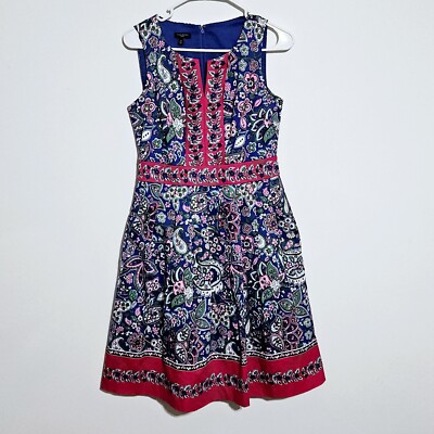 Talbots Fit & Flare Petite Dress 2P Paisley Floral Sleeveless Knee Length |  eBay