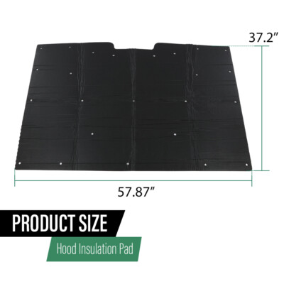 Hood Insulation Pad With Clips For 1988-1998 Chevy/GMC C/K Series Trucks & Suburban – 1/2" Thick, Black