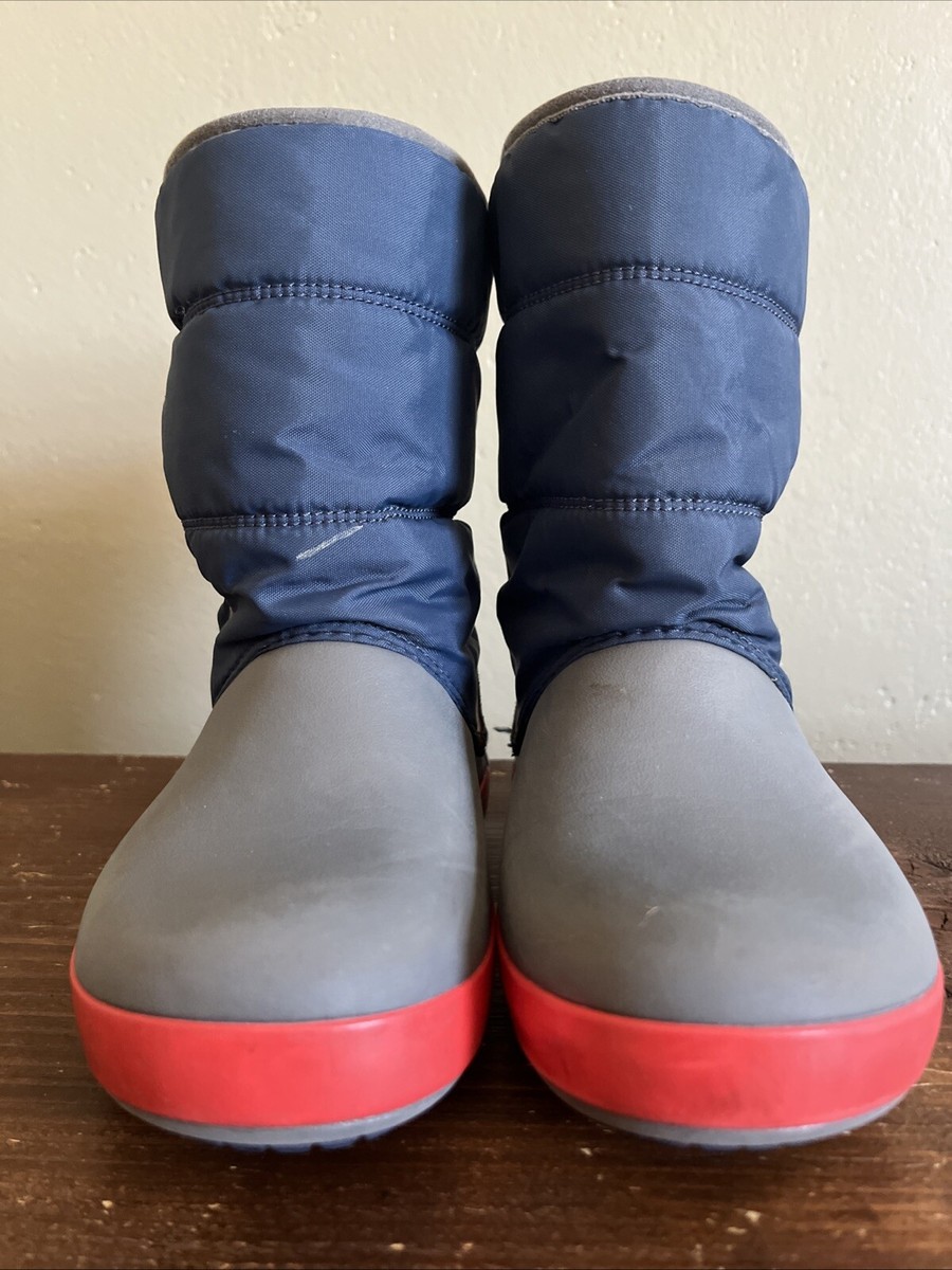 Crocs Boots Girls Boys Kids Size C13 Blue Red Lodgepoint Snow Rain Winter