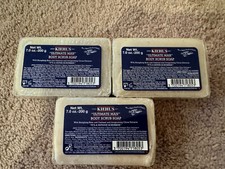 3x Kiehl s Ultimate Man Body Scrub Soap 7oz Each Bars total 21oz NEW SEALED