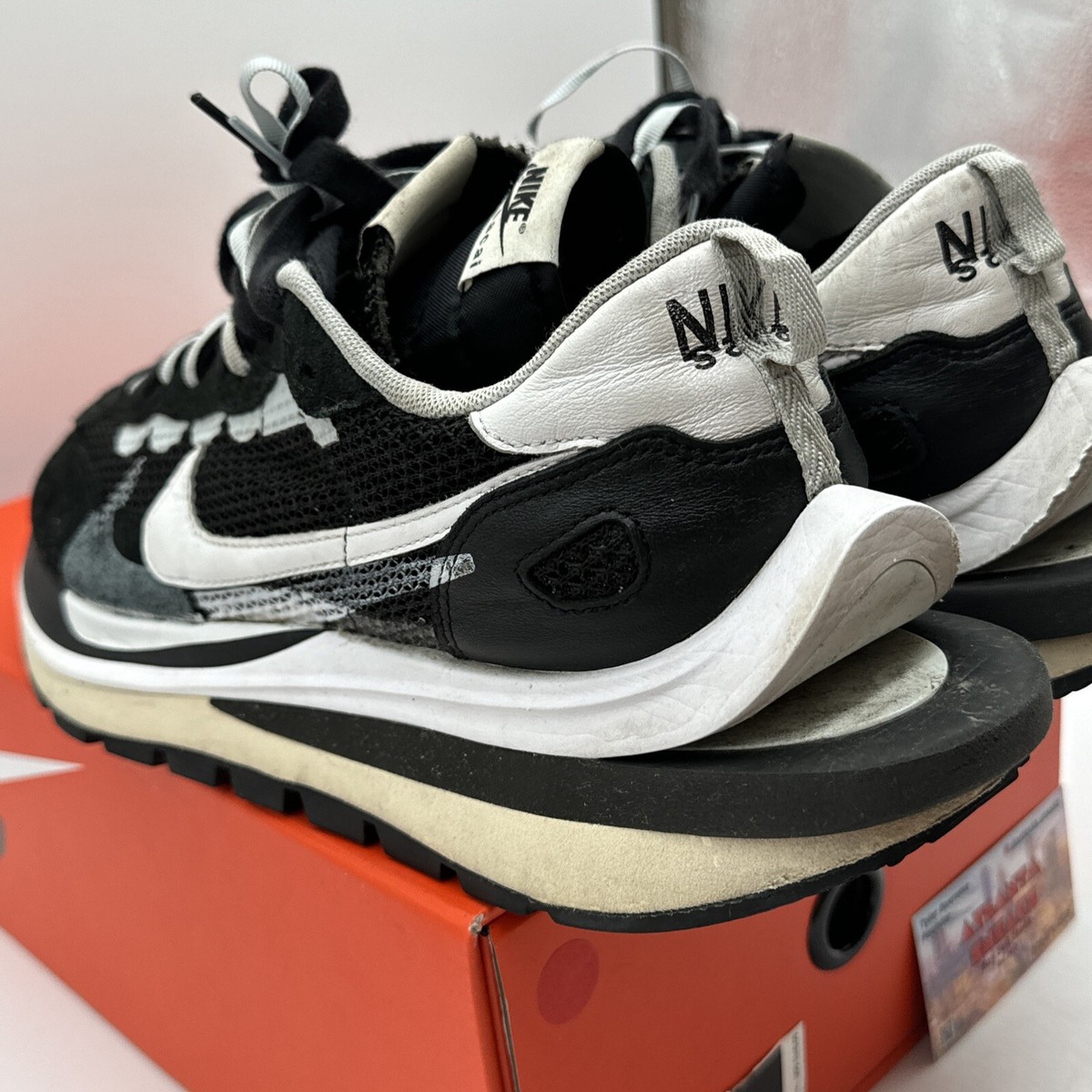 Size 12 - Nike sacai x VaporWaffle Black White Leather See Size 12 - Nike sacai x VaporWaffle Black White Leather See