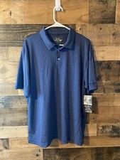 Ben Hogan Performance Short Sleeve Polo Shirt Blue Sz L 42-44 NEW