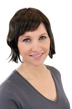 Parrucca di Veri Capelli Scuro/Ungefärbt Lunghezza Alle Spalle Liscio Frangia