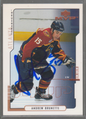 Autographed 00/01 Upper Deck MVP Andrew Brunette - Thrashers | eBay