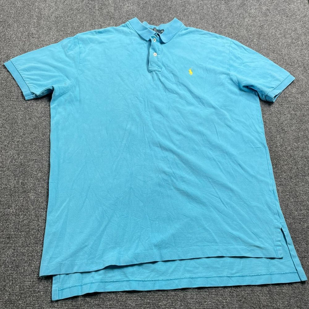 Ralph Lauren Men's Blue Cotton Polo Shirt Short Sleeve XL