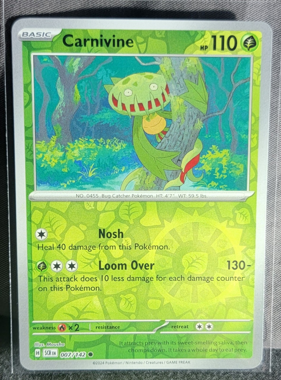 Pokemon TCG Card Carnivine 007/142 S&V Stellar Crown Common Reverse Holo NM
