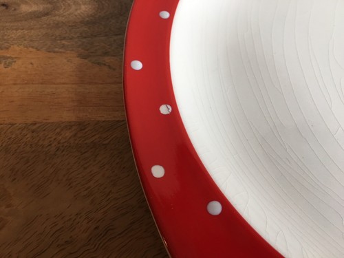 VINTAGE MIDWINTER STYLECRAFT RED DOMINO 25cm dia DINNER PLATE Jessie Tait GC x 6 - Picture 7 of 24