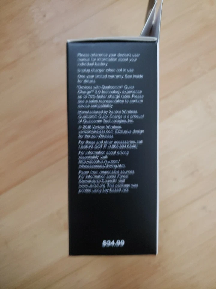 Cargador de coche Verizon Micro USB carga rápida VPCQC3MICR-M1 Foto 4 de 4