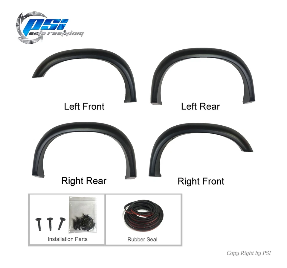 Extension Style Fender Flares Fits Chevrolet Blazer 95-05; S10 94-03 , Paintable - Image 2 of 4