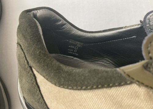 Tod's Suede Canvas Shoes 7 Green Patent Racing Driving Sneaker Laced Italy - Picture 11 of 18