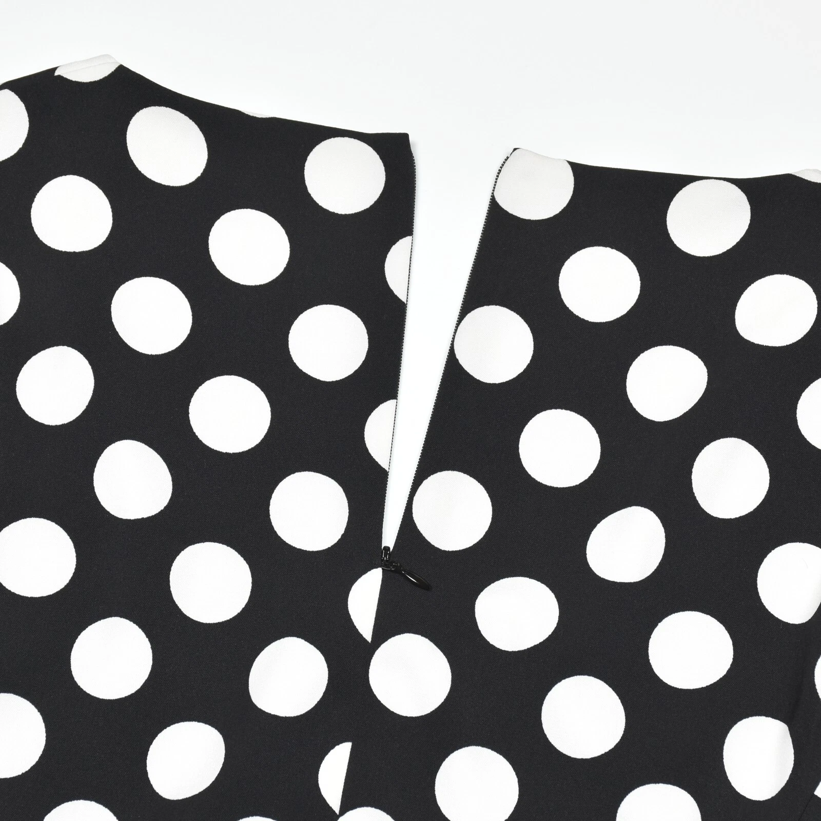 MOSCHINO Boutique Abito Foderato Misto Poliestere A Pois Nero Taglia 40