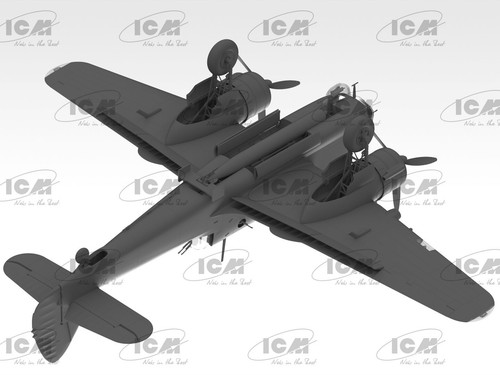 Modelo de avión ICM 48310 1:48 Bristol Beaufort Mk.I torpedero británico Segunda Guerra Mundial - Imagen 11 de 23
