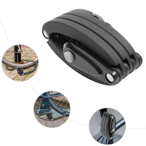 Candado de bicicleta plegable negro candado de bicicleta de 4 dígitos candado de bicicleta moderno - Imagen 3 de 23