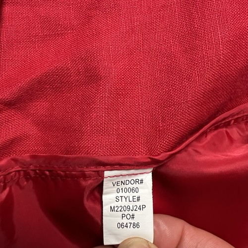 Multiples 100% Linen PM Jacket Red Asymmetrical Zip Lightweight Biker Shacket - Picture 11 of 14