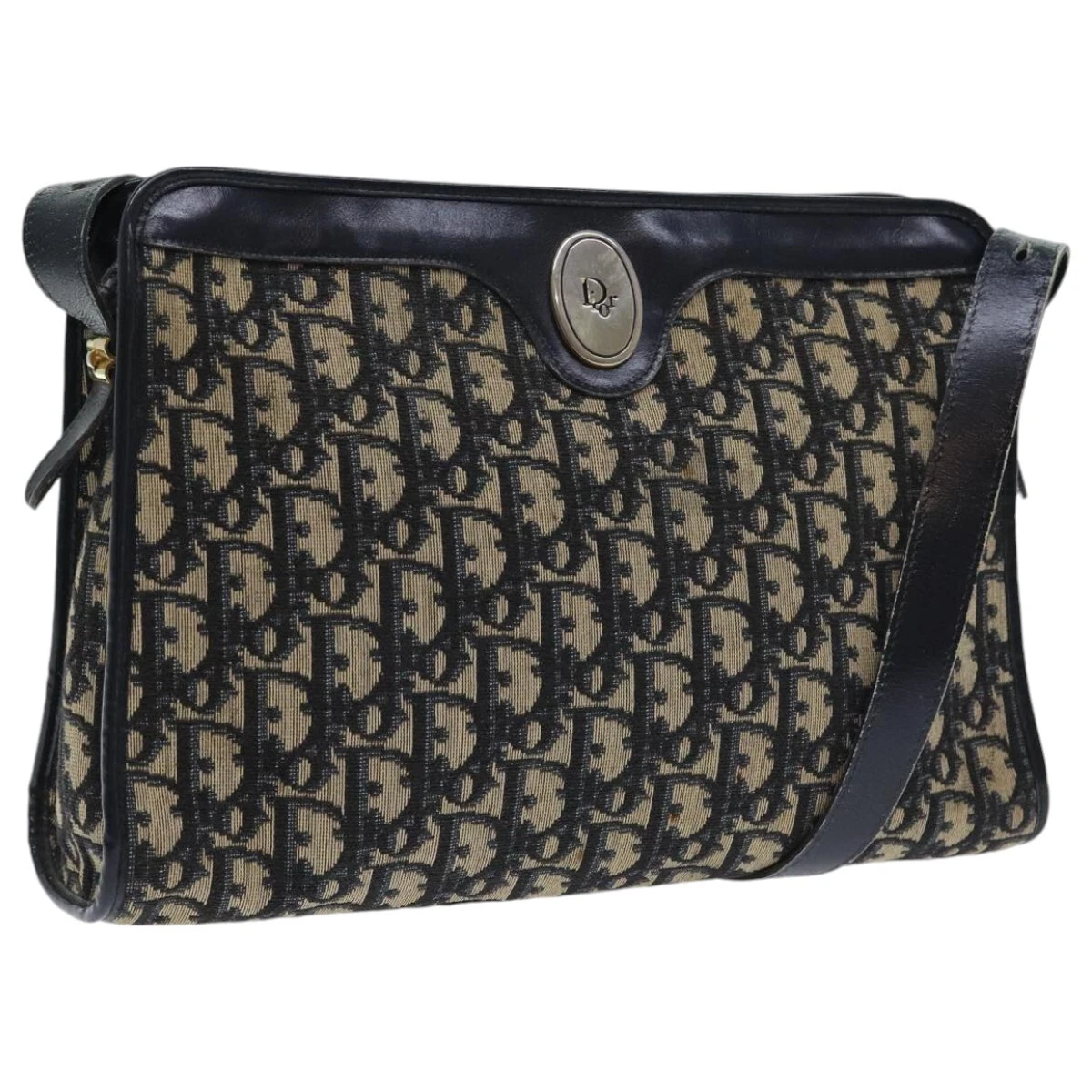Sac bandoulière Christian Dior trotteur toile bleu marine authentique ep5984