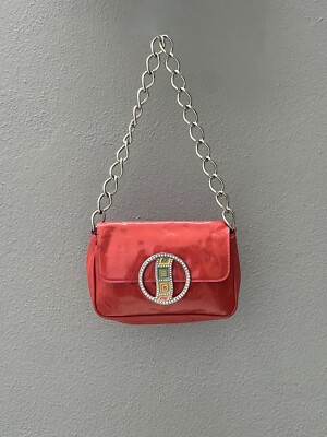 Claudio Orciani Damen Handtasche Leder Cerniciert M Metall Farbe Rosa Lachs