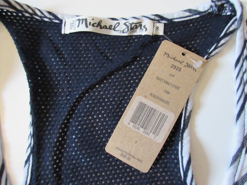 NWT Michael Stars Racerback Maxi in Ship Abbot Kinney Stripe Mesh Back Dress S - Picture 5 of 5