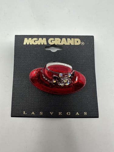 MGM GRAND LAS VEGAS RHINESTONE HAT PIN BROOCH COLORFUL