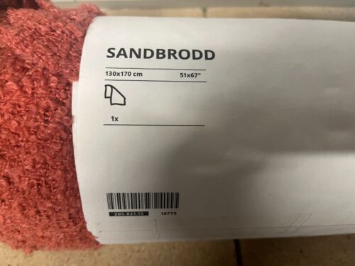 IKEA SANDBRODD Throw Blanket 51” x 67” Orange Red Soft Polyester 205.821.15 A17 - Picture 2 of 3